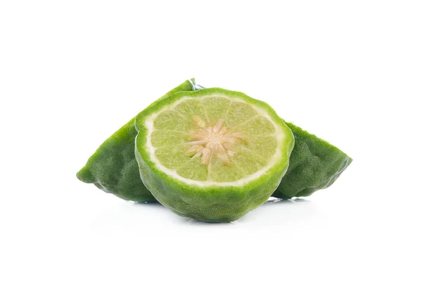 Bergamot Gyümölcs Vízcseppel Elszigetelt Fehér Alapon — Stock Fotó