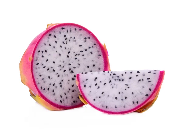 Dragonfruit Ροζ Απομονωμένο Λευκό Φόντο — Φωτογραφία Αρχείου