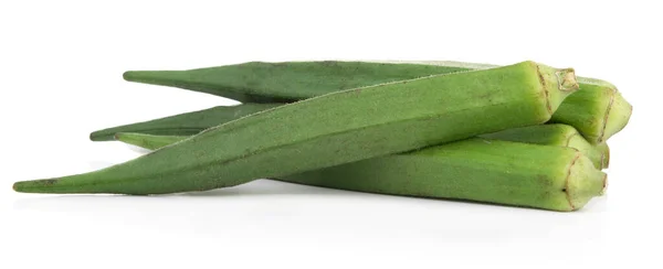 Frisches Junges Okra Gesundes Frisches Gemüse Aus Der Natur Isoliert — Stockfoto