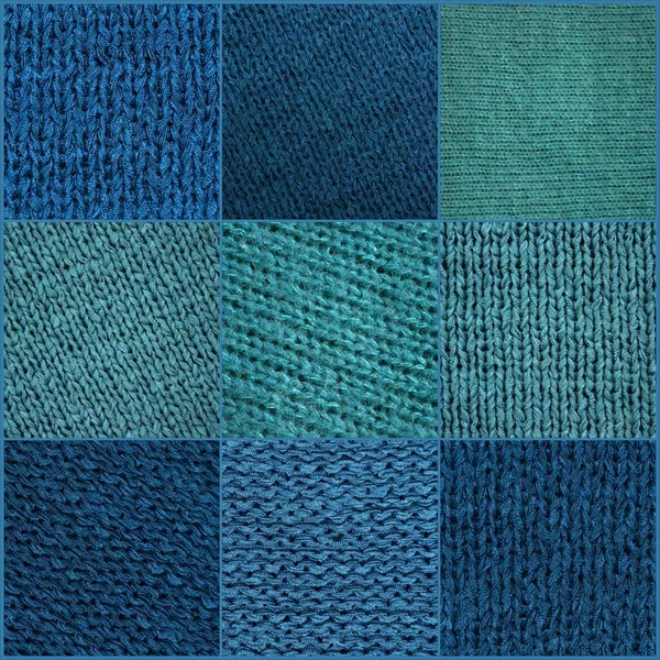 Κολάζ συμπαγών μπλε και γαλάζιων τετραγώνων — Φωτογραφία Αρχείου
