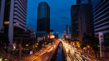2018 3 Haziran, cityscape trafik sıkışıklığı sathorn Road Bangkok, Tayland