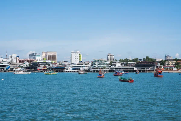 2015 Juni Pattaya Stadt Und Meer Mit Blauem Himmel Bei — Stockfoto