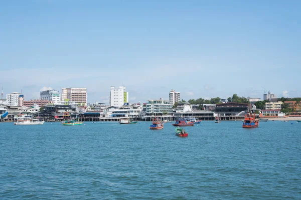 2015 Juni Pattaya Stadt Und Meer Mit Blauem Himmel Bei — Stockfoto