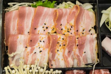 Ham sığır eti dilim Barbekü veya Japon tarzı yakiniku için