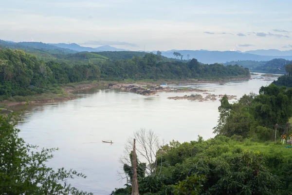 landscape mountain and river view in the evening