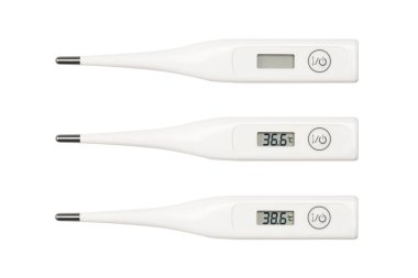Elektronik termometre beyaz arkaplanda izole edildi