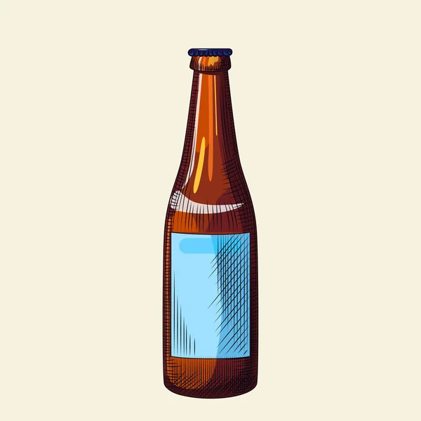 Bouteille Bière Légère Isolée Sur Fond Clair Modèle Bouteille Bière — Image vectorielle