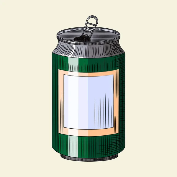 Ποτό Μπορεί Απομονωθεί Στο Φως Φόντο Χειροποίητο Πράσινο Κουτί Μπύρας — Διανυσματικό Αρχείο