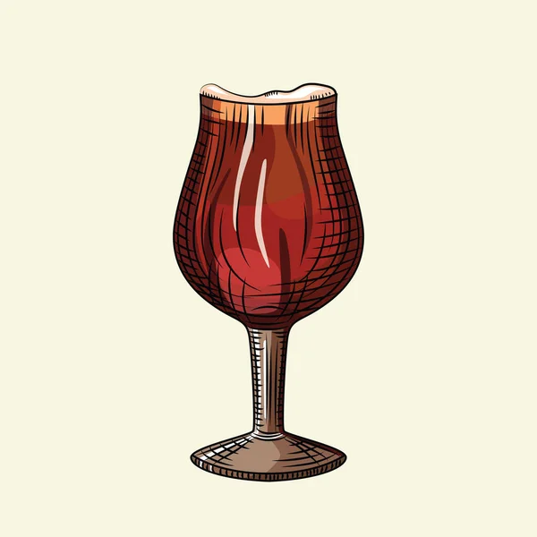 Dunkles Bier Stammte Aus Glas Vektor Illustration Plakat Alkoholkonsum Design — Stockvektor