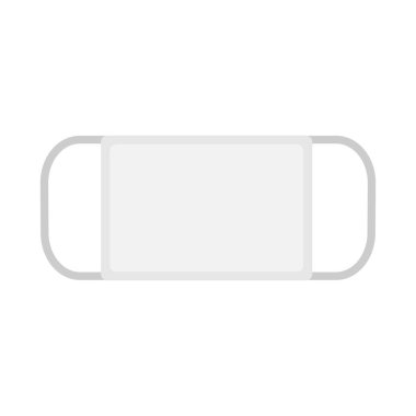 Beyaz arka planda izole edilmiş yüz tekstil maskesini koru. Yeniden kullanılabilir beyaz yüz maskesi. Sağlık koruma aksesuarı. Vektör illüstrasyonu