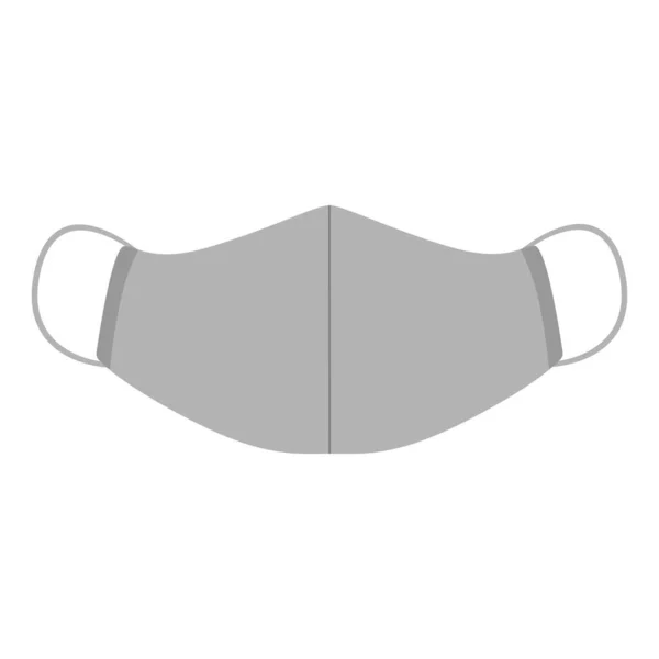 Γκρι Επαναχρησιμοποιήσιμη Μάσκα Προσώπου Επίπεδο Στυλ Προστατέψτε Πρόσωπο Υφασμάτινη Μάσκα — Διανυσματικό Αρχείο