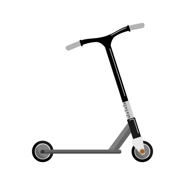 滑板车在白色背景上被隔离 踢踏车以平板车的形式运输 矢量说明 — 图库矢量图片