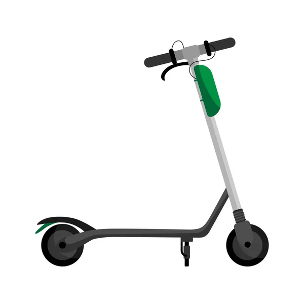 Transporte Scooter Elétrico Estilo Plano Pontapé Scooter Isolado Fundo Branco — Vetor de Stock