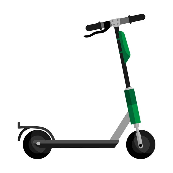 Scooter Verde Elétrico Isolado Fundo Branco Transporte Scooter Elétrico Estilo — Vetor de Stock