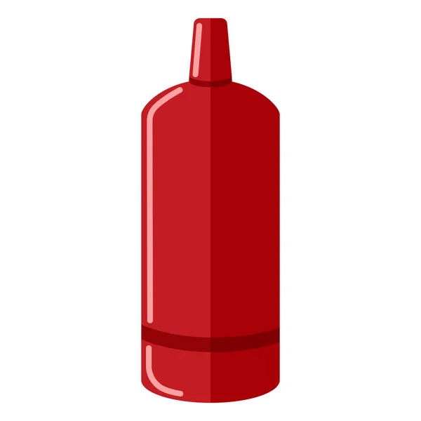 Gasfles Geïsoleerd Witte Achtergrond Rode Propaan Fles Pictogram Container Platte — Stockvector