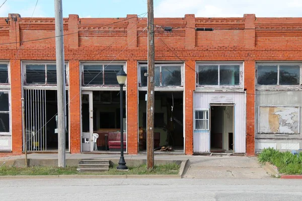 Negócio Fechado Abandonado Escritórios Construção Centro Rural — Fotografia de Stock