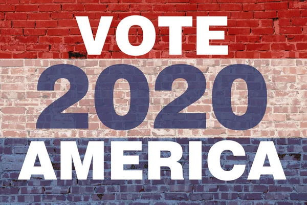 2020 America Voting Graphics Red White Blue Colour Text Stripes — стокове фото