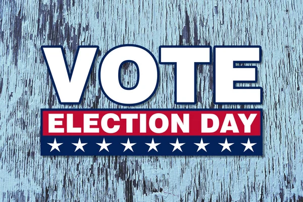 America Vote Election Day Graphic White Text Stars Red Box — Stock Photo, Image