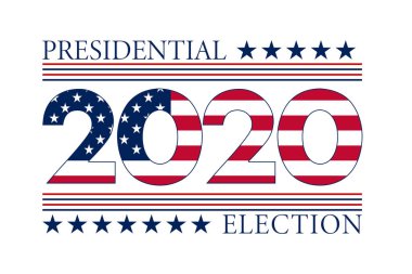 2020 başkanlık seçimi Amerikan bayrağı slayt kartı resimleme grafiği