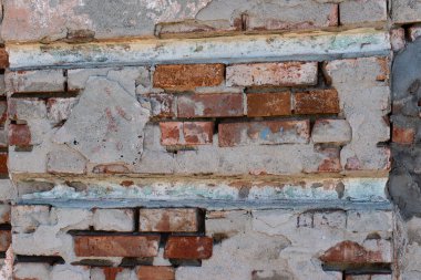 Doku, tuğla, duvar, arka plan olarak kullanılabilir. Çizik ve çatlaklarla tuğla dokusu