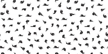Güzel siyah ve beyaz salyangozlar dikişsiz desen