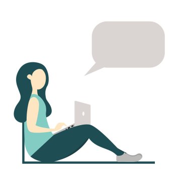 İnternette gezinen dizüstü bilgisayarı olan kız