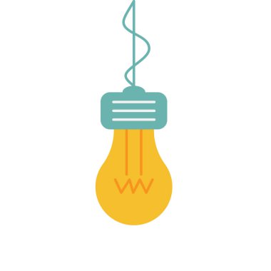 Beyaz üzerine sarı ampul