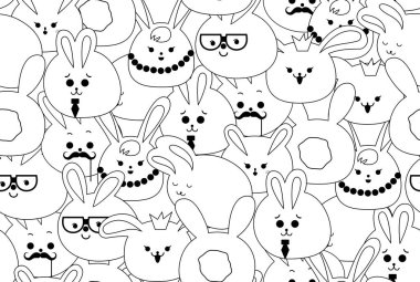 Sevimli tavşan karakterleri kusursuz desen
