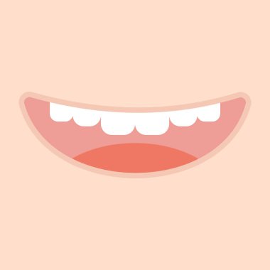 Beyaz dişlere sahip açık ağız