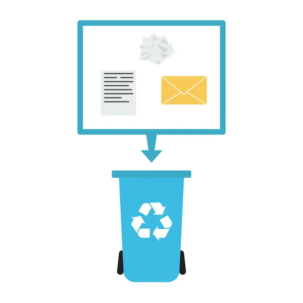 Concepto de reciclado de residuos de papel — Vector de stock