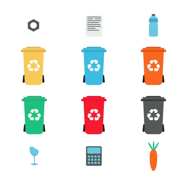 Concepto de elementos de gestión de residuos — Vector de stock