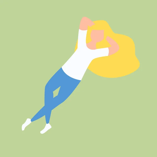 Blond girl lying on grass relaxing — Stock Illustration Blond girl lying on grass relaxing Royalty Free Stock Vectors