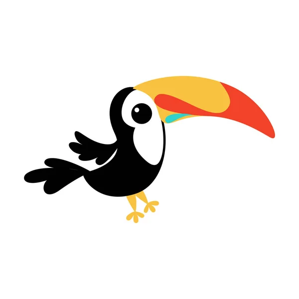 Niedliche Ikone des glücklichen Tukan-Vogels — Stockvektor