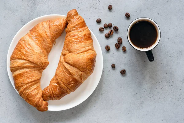 Croissants with coffee — Stock Photo, Image