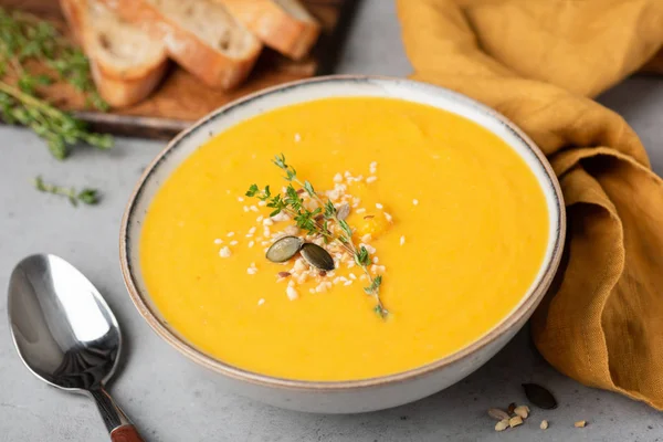 Cream of pumpkin soup. Vegan pumpkin soup