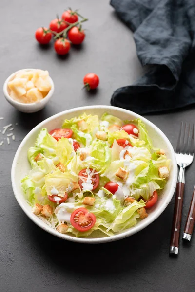 Вкусный салат из цезаря без мяса Стоковое Фото