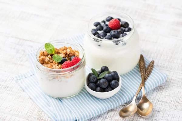 Greek yogurt with berries and granola cereals