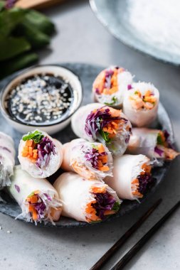 Vietnam Asya Bahar Rolls Veya Pirinç Kağıt Rolls