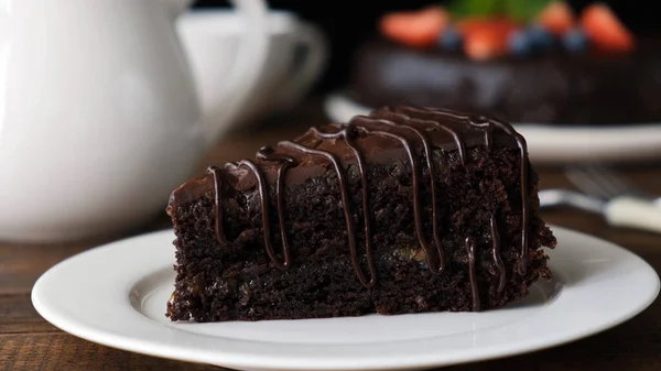 Rebanada de pastel de chocolate Zacher — Foto de Stock