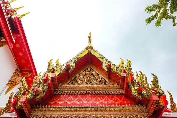 Резная Крыша Вокруг Ват Пхо Храм Лежащего Будды Бангкок Таиланд — стоковое фото