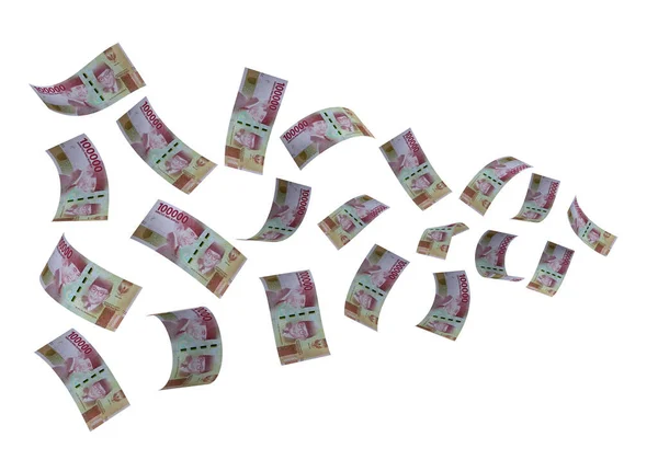 3D Hazırlama 100.000 Endonezya Para Kağıdı Beyaz Arkaplan