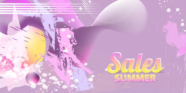 Astel Pink Background Summer Time Sale Summer Holiday Vector Linhas — Vetor de Stock