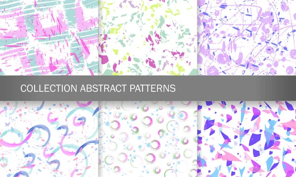 Kollektion Abstrakter Sommermuster Designelemente Set Rosa Dekorative Hintergrundfarben Und Linien — Stockvektor