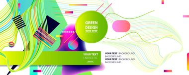 Modern kolaj yaz arka plan geometrisi afiş için degradeler ile öğeleri dağınık, el ilanı, metin hipster ile gönderme