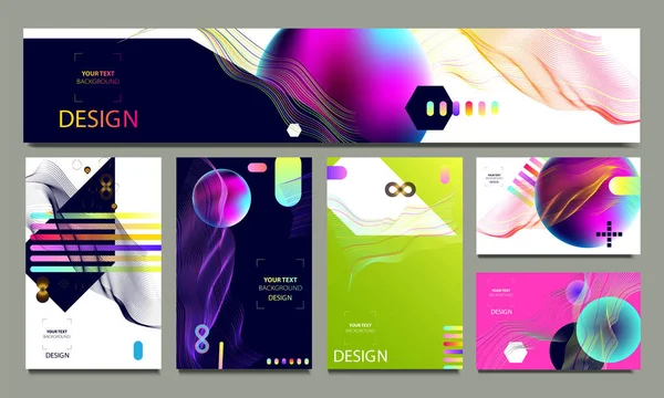 Cubiertas Abstractas Set Banners Verano — Vector de stock