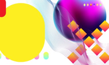 Yeni Modern kolaj yaz arka plan geometrisi afiş için degradeler ile öğeleri dağınık, el ilanı, metin hipster ile gönderme