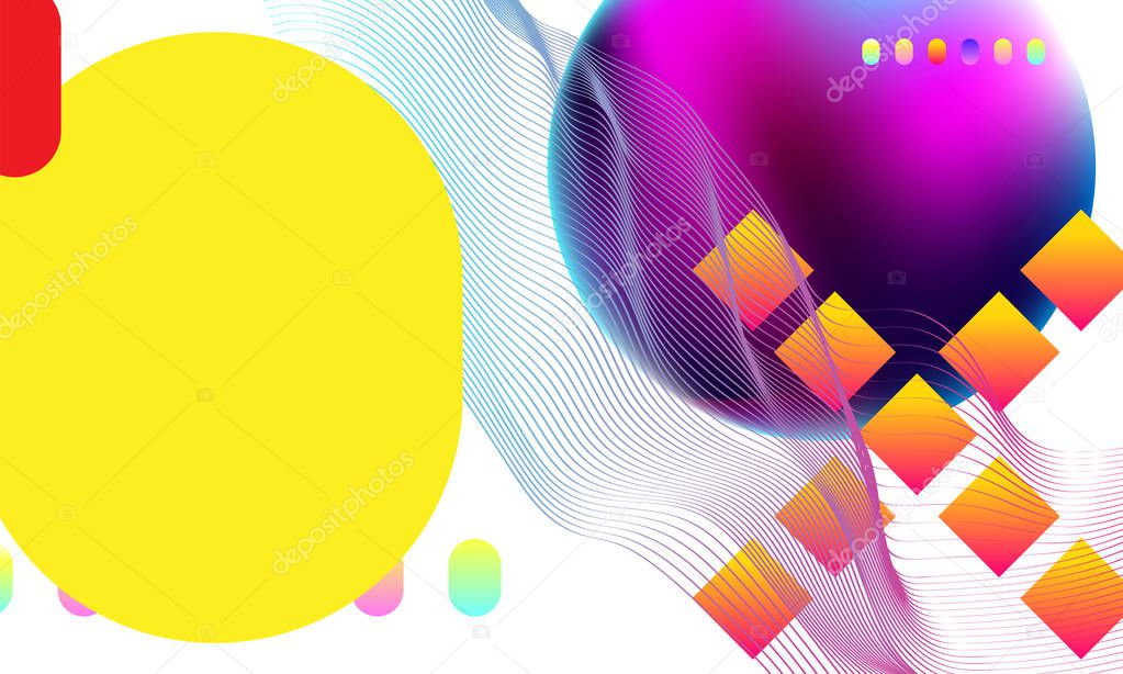 New Modern collage summer background geometry scattered elements with gradients for banner, flyer, posting with your text hipster