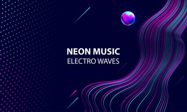 Neon müzik elektro dalgalar soyutlama arka plan kozmos 3d