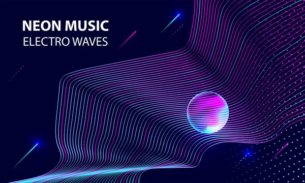 Neon müzik elektro dalgalar soyutlama arka plan kozmos 3d