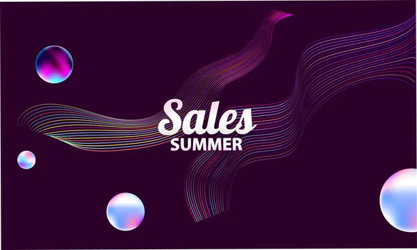 销售彩色球 抽象矢量插图珍珠夏季线 — 图库矢量图片